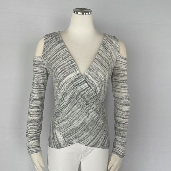 Boston Proper Grey/White Open shoulder X Small - Picture 3 of 10